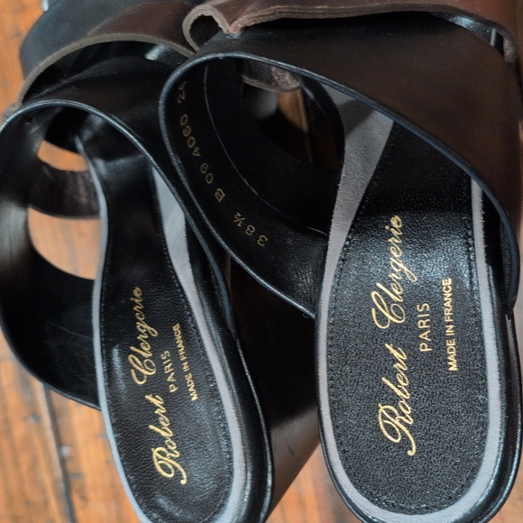 Robert Clergerie Darton Platform Wedge Mule Sandal 38.5 Runs Small - Picture 7 of 14